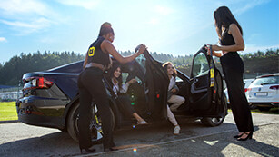 VIP guests arriving at the Autodromo Enzo e Dino Ferrari for the Emilia Romagna Grand Prix